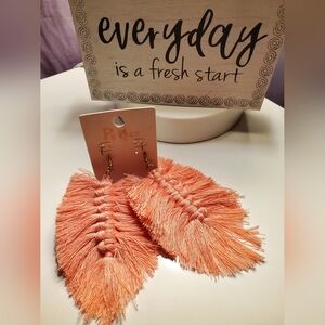 Macrame Leaf Earrings